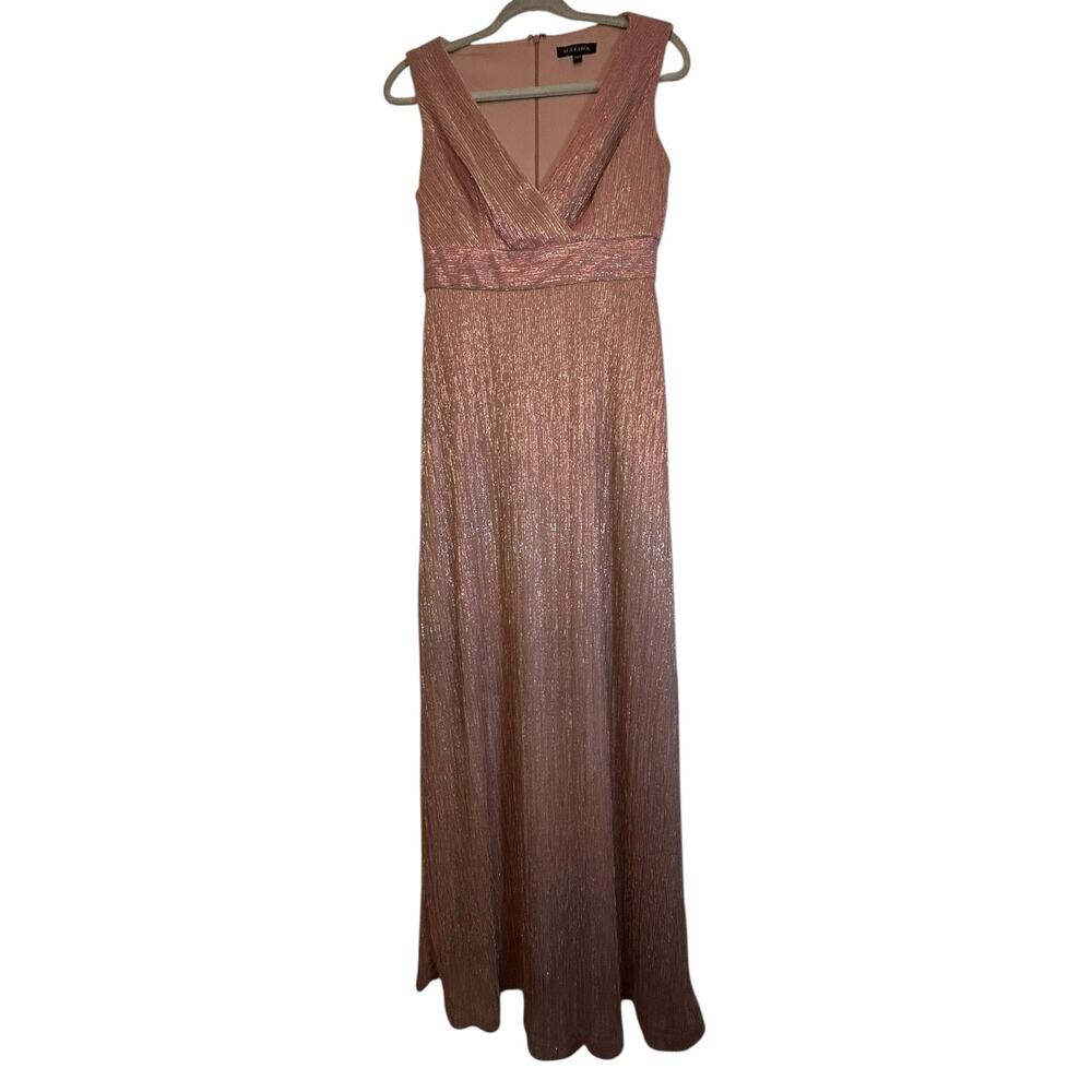 Marina Pink and Gold Gown - Size 4 - Picture 2 of 16